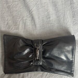 Black Clutch with Buckle Detail